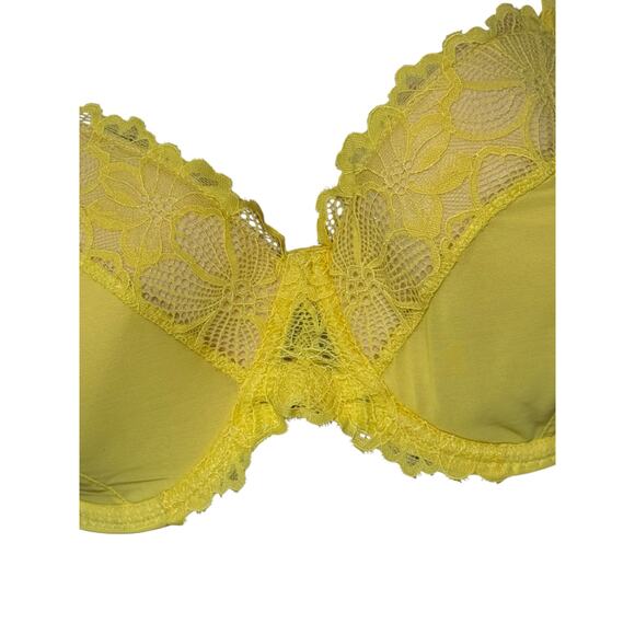 NWT! Frederick's of Hollywood Karoline Countour Yellow Balconnet Bra 32F - Picture 7 of 7